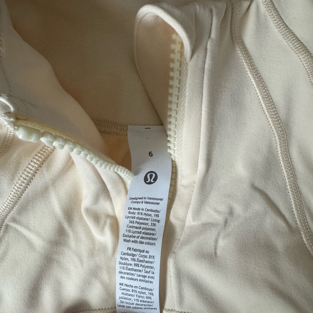 NWT lululemon define jacket in Buttercream